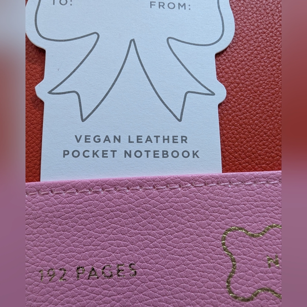 Fringe Studio Pink and Red Vegan Leather Pocket Notebook - Picture 2 of 6